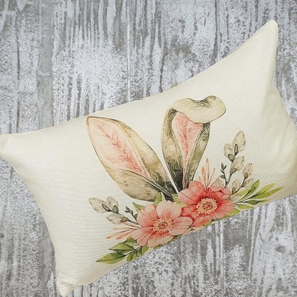 Easter Throw Pillow Covers Bunny Decorative Accent Cases Cottage Spring Decor - Picture 6 of 10